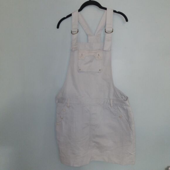 A. Kurtz Very Light Khaki Overall Skirt Size Large - Picture 2 of 6